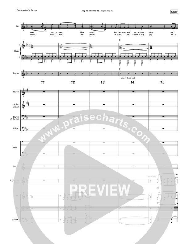 Joy To The World (Live) Conductor's Score (Jeremy Riddle)
