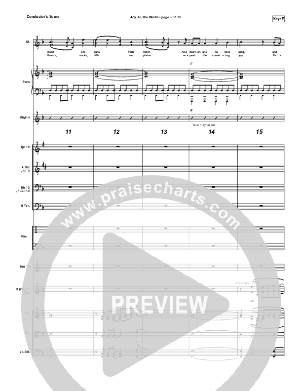 Joy To The World (Live) Conductor's Score (Jeremy Riddle)