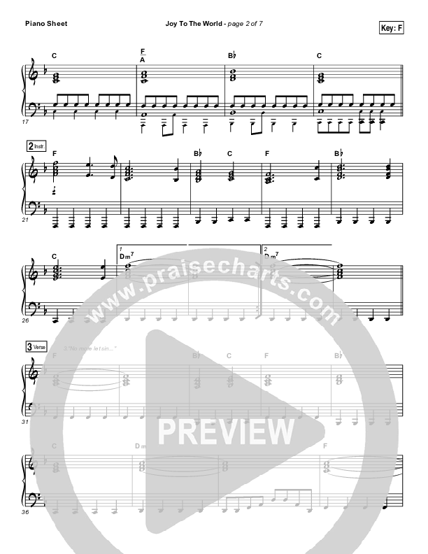 Joy To The World (Live) Piano Sheet (Jeremy Riddle)