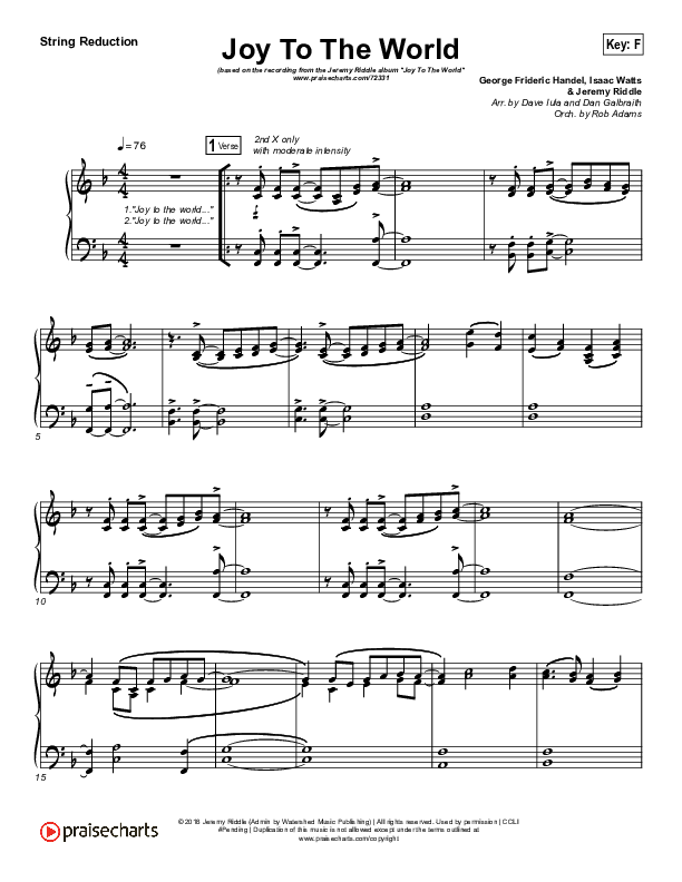 Joy To The World (Live) String Reduction (Jeremy Riddle)