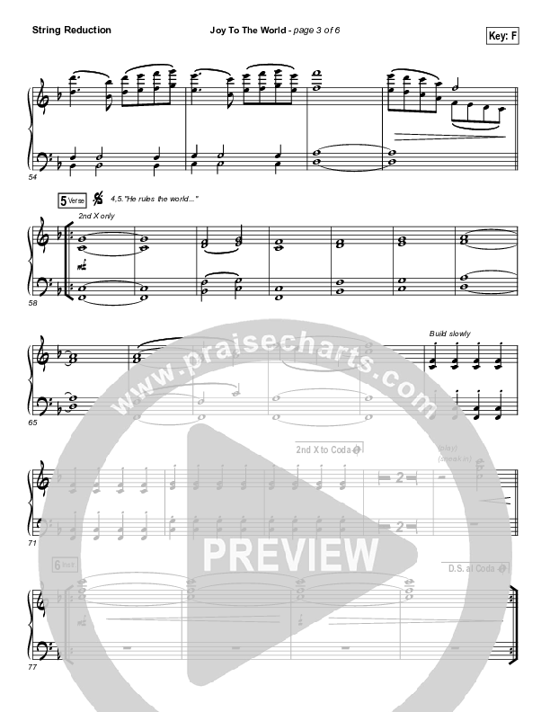 Joy To The World (Live) String Reduction (Jeremy Riddle)