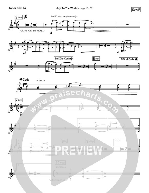 Joy To The World (Live) Tenor Sax 1/2 (Jeremy Riddle)