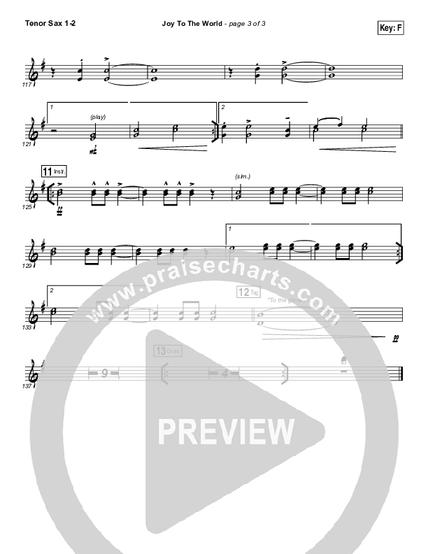 Joy To The World (Live) Tenor Sax 1/2 (Jeremy Riddle)