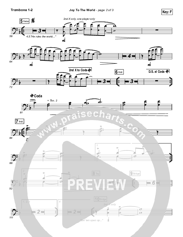 Joy To The World (Live) Trombone 1/2 (Jeremy Riddle)