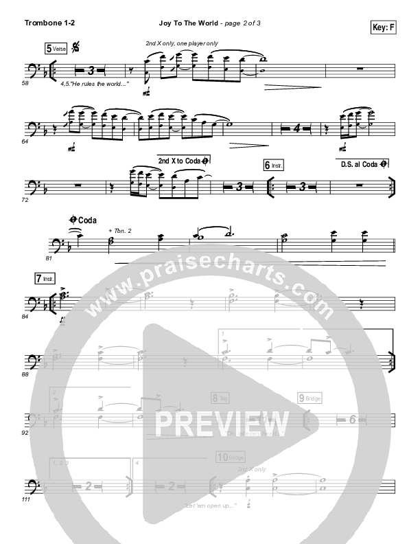 Joy To The World (Live) Trombone 1/2 (Jeremy Riddle)