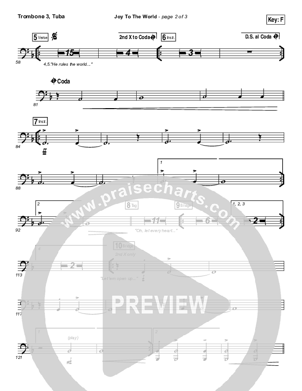 Joy To The World (Live) Trombone 3/Tuba (Jeremy Riddle)