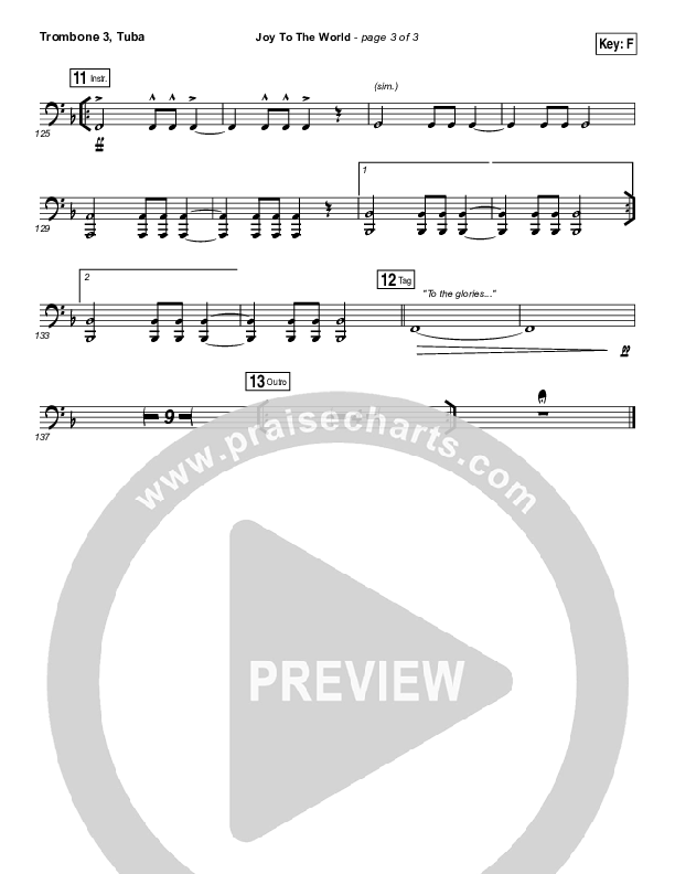 Joy To The World (Live) Trombone 3/Tuba (Jeremy Riddle)