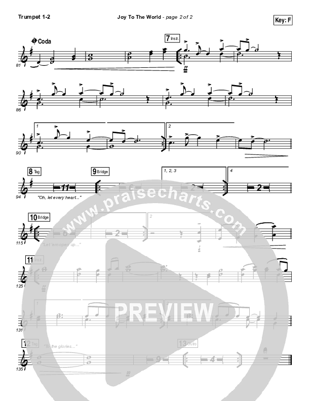 Joy To The World (Live) Trumpet 1,2 (Jeremy Riddle)