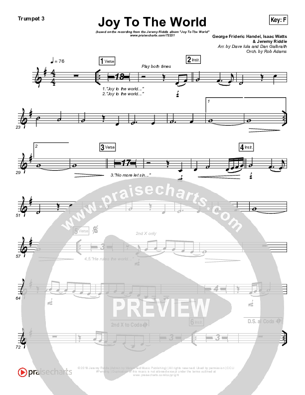 Joy To The World (Live) Trumpet 3 (Jeremy Riddle)