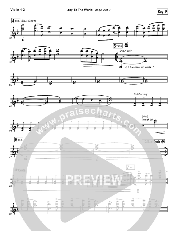 Joy To The World (Live) Violin 1/2 (Jeremy Riddle)