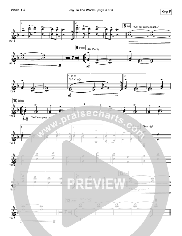 Joy To The World (Live) Violin 1/2 (Jeremy Riddle)