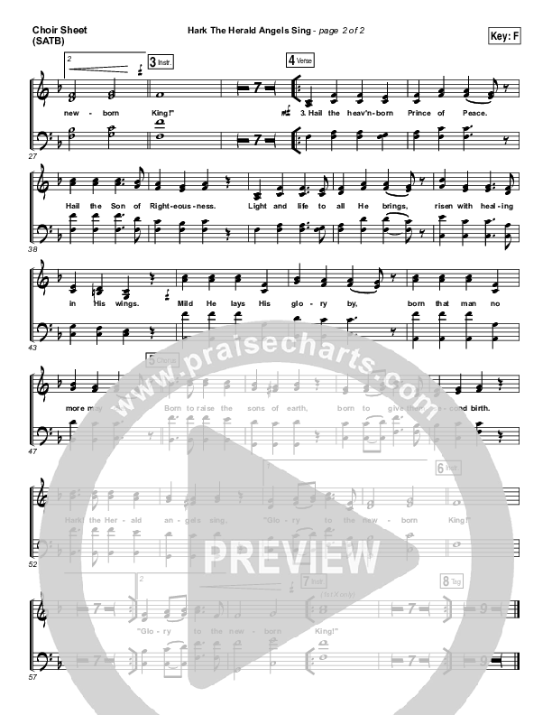 Hark The Herald Angels Sing (Live) Choir Sheet (SATB) (Jeremy Riddle)