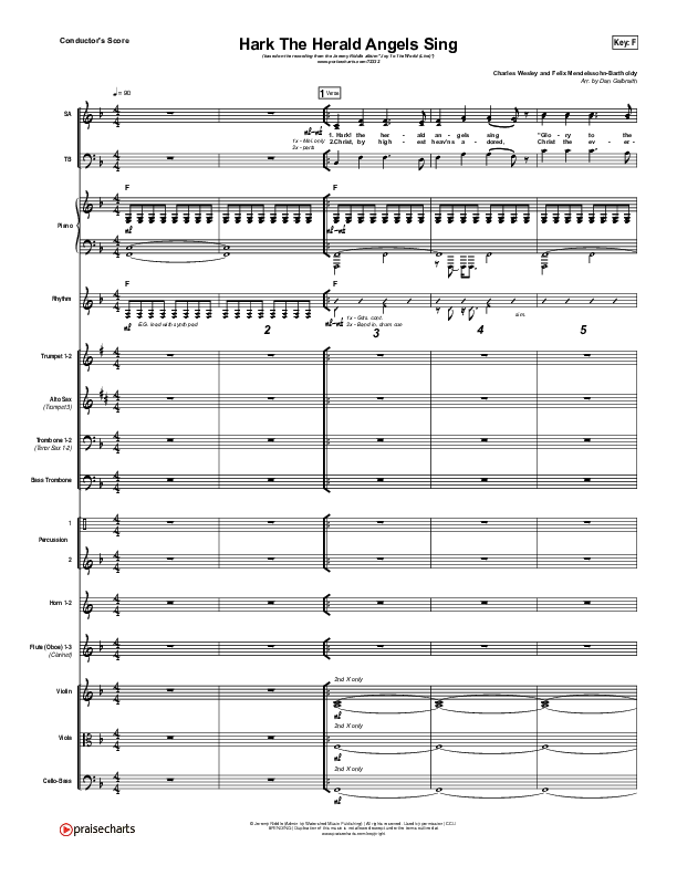 Hark The Herald Angels Sing (Live) Conductor's Score (Jeremy Riddle)