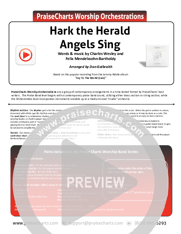 Hark The Herald Angels Sing (Live) Cover Sheet (Jeremy Riddle)