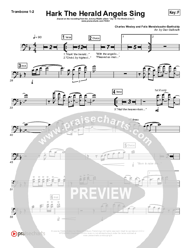 Hark The Herald Angels Sing (Live) Trombone 1/2 (Jeremy Riddle)