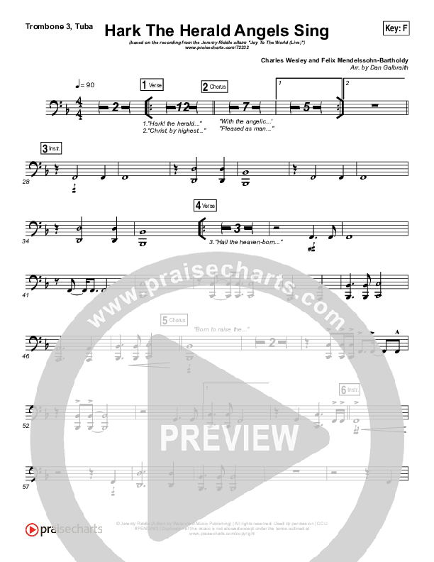 Hark The Herald Angels Sing (Live) Trombone 3/Tuba (Jeremy Riddle)