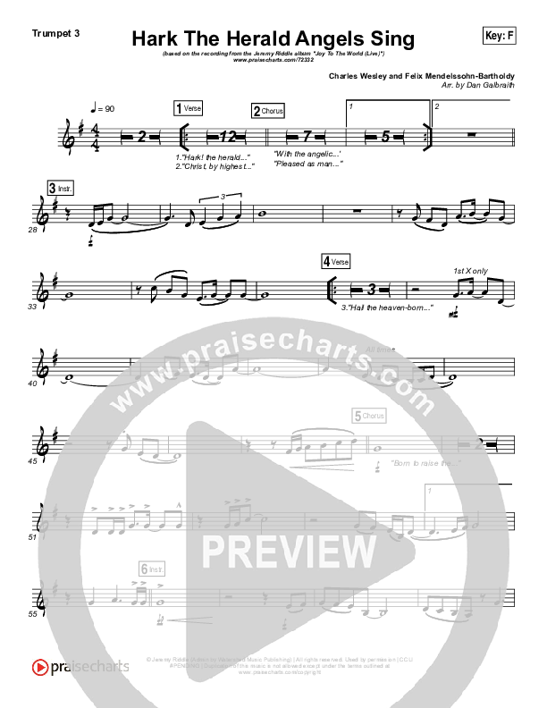 Hark The Herald Angels Sing (Live) Trumpet 3 (Jeremy Riddle)