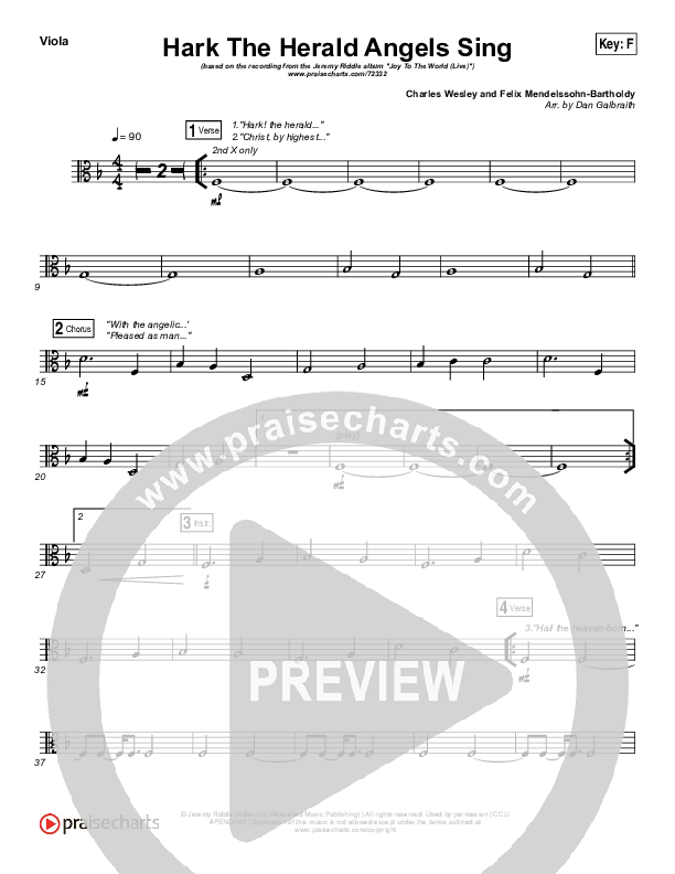 Hark The Herald Angels Sing (Live) Viola (Jeremy Riddle)