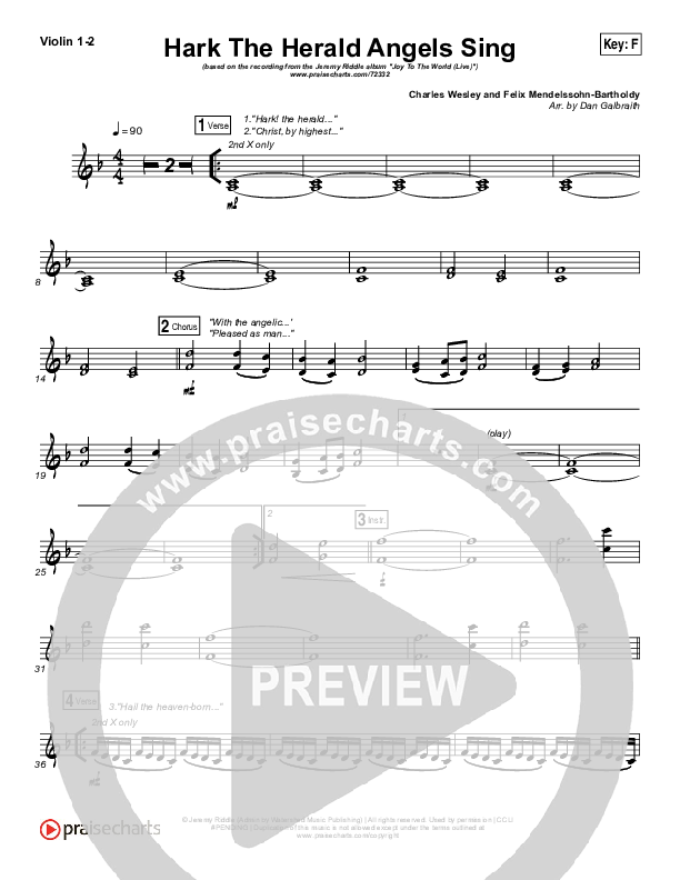 Hark The Herald Angels Sing (Live) Violin 1/2 (Jeremy Riddle)