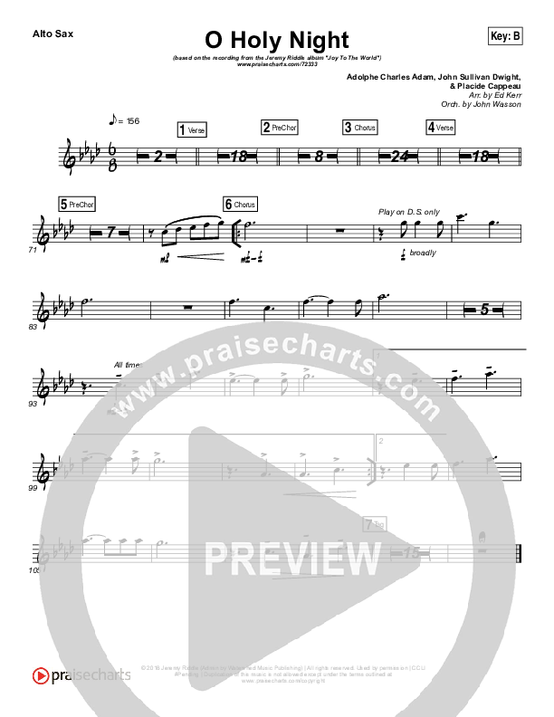 O Holy Night (Live) Alto Sax (Jeremy Riddle)