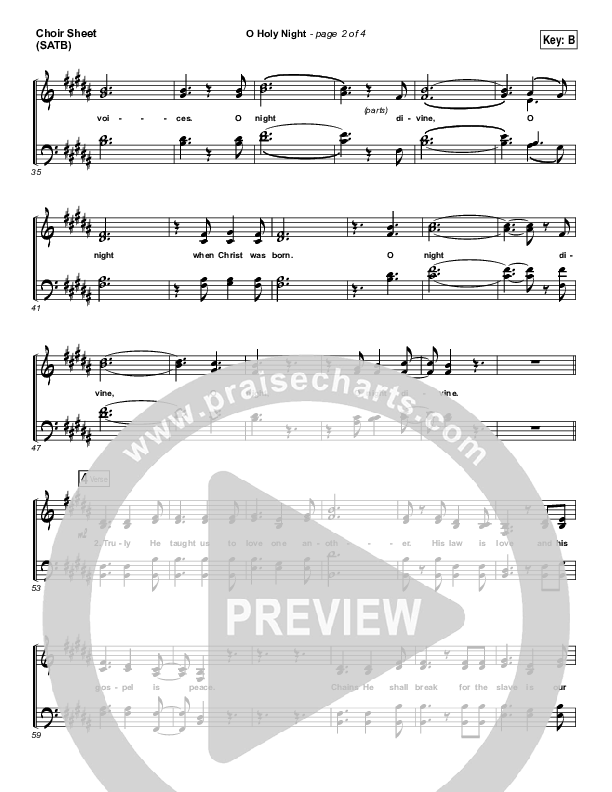O Holy Night (Live) Choir Sheet (SATB) (Jeremy Riddle)