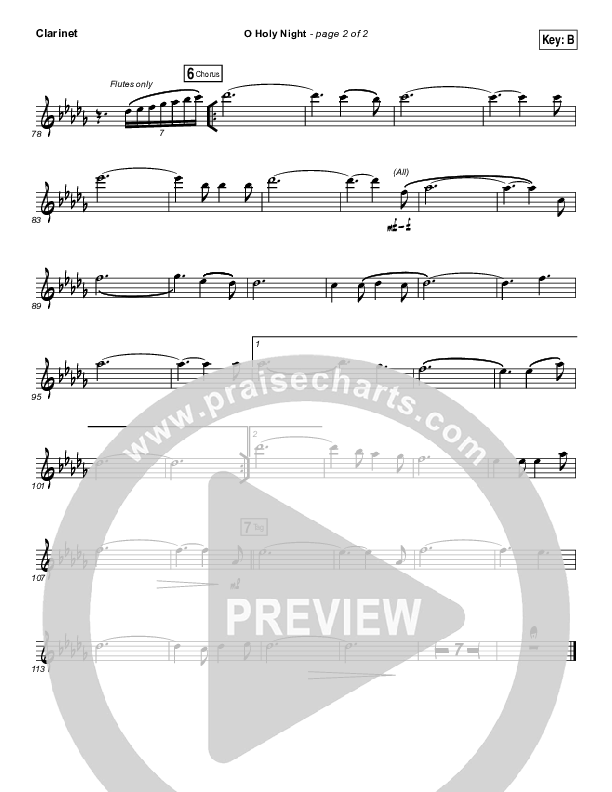 O Holy Night (Live) Clarinet (Jeremy Riddle)