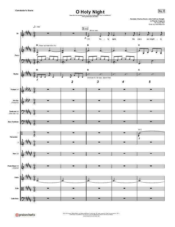 O Holy Night (Live) Conductor's Score (Jeremy Riddle)
