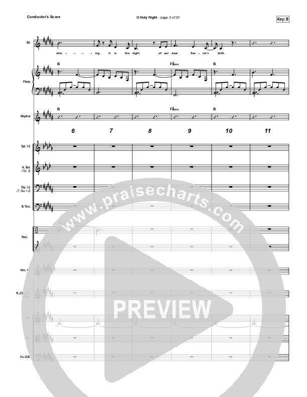 O Holy Night (Live) Conductor's Score (Jeremy Riddle)