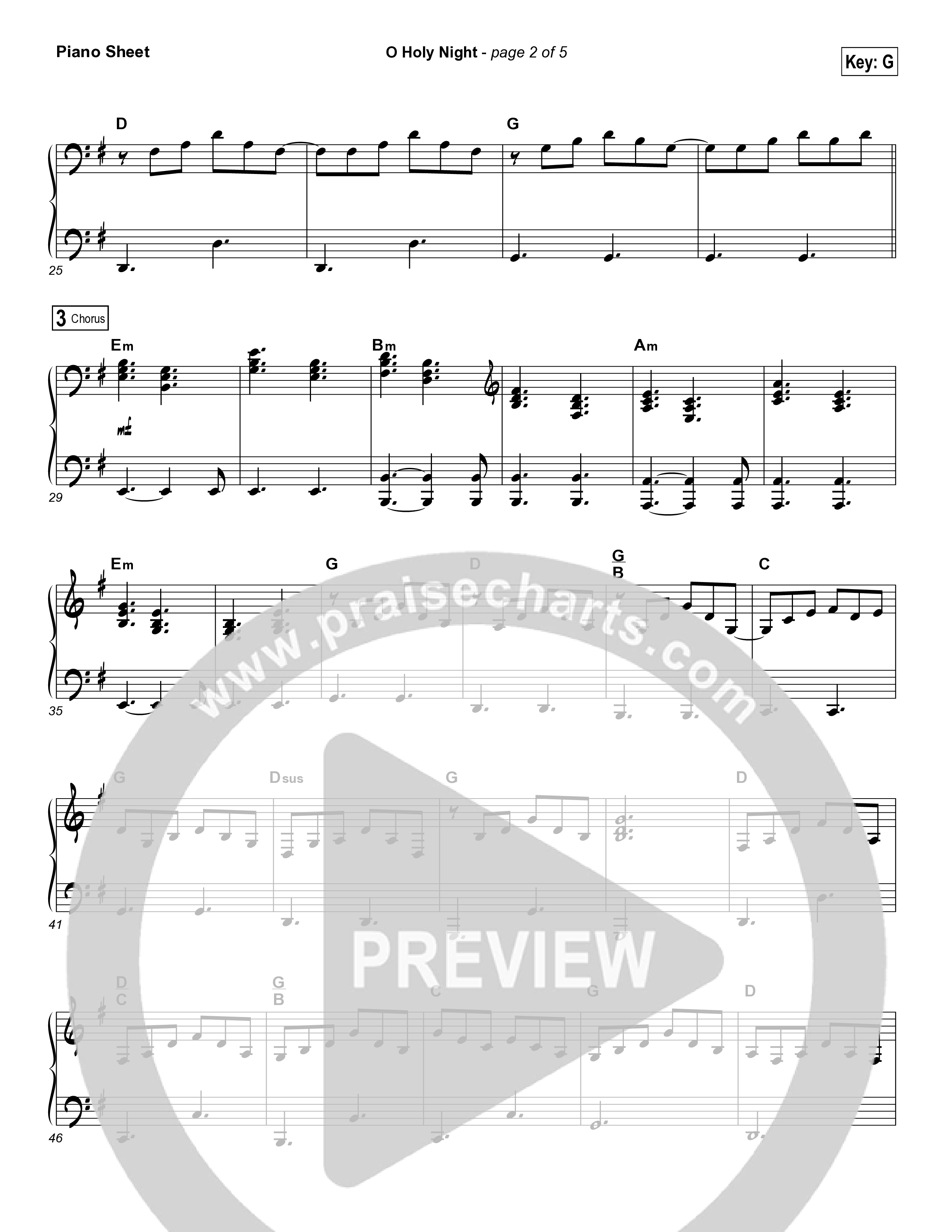 O Holy Night (Live) Piano Sheet (Jeremy Riddle)