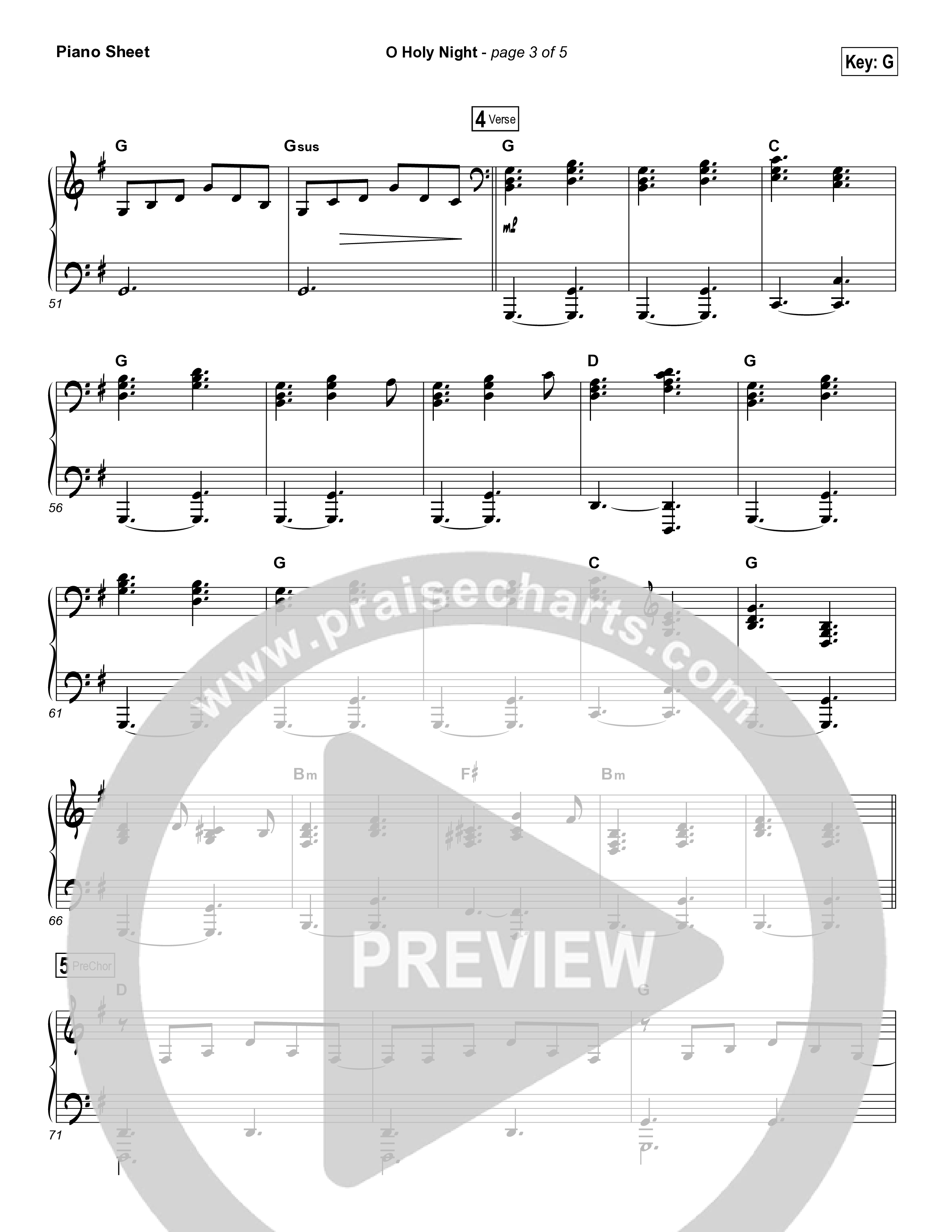 O Holy Night (Live) Piano Sheet (Jeremy Riddle)