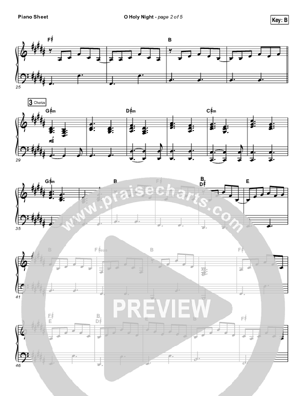 O Holy Night (Live) Piano Sheet (Jeremy Riddle)