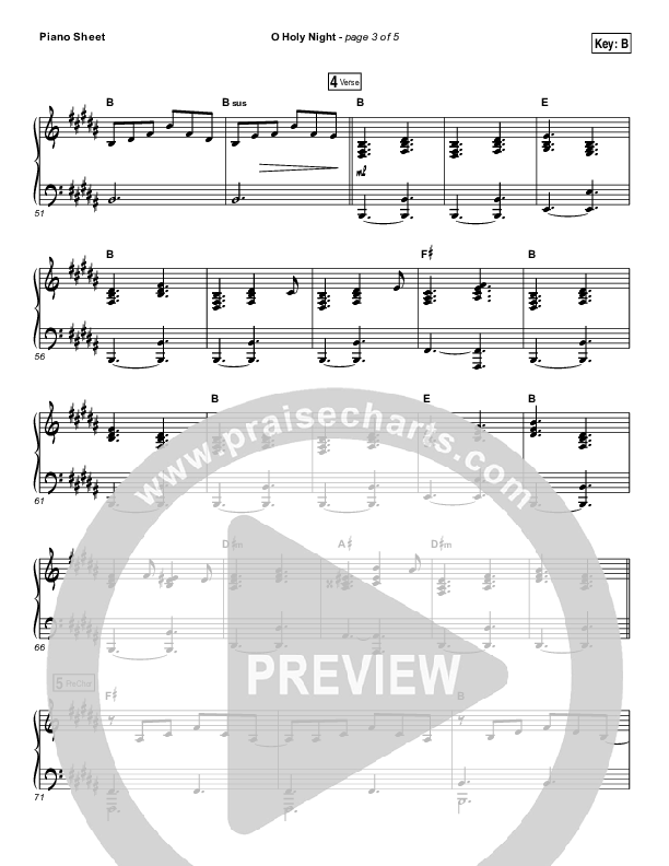 O Holy Night (Live) Piano Sheet (Jeremy Riddle)