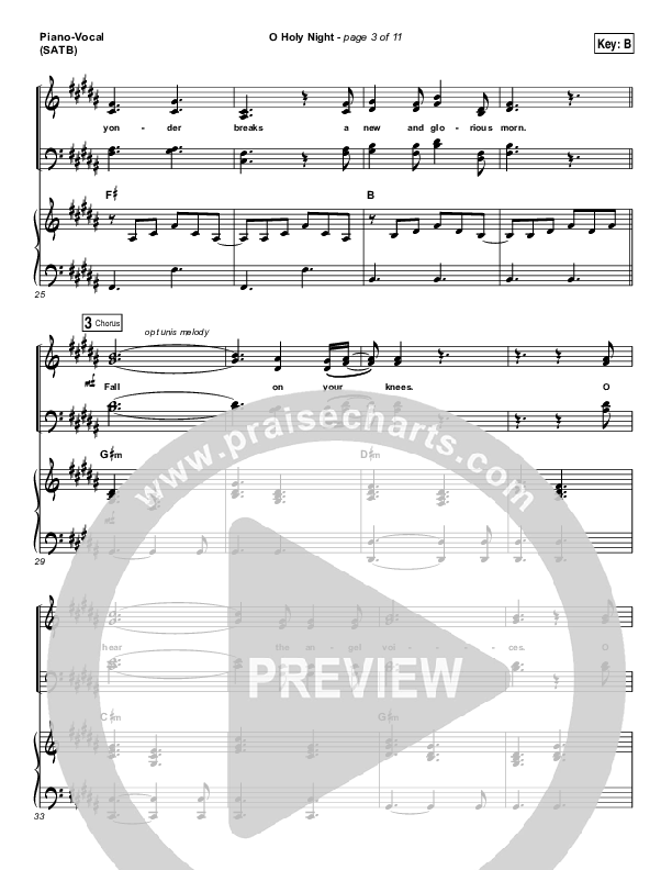 O Holy Night (Live) Piano/Vocal (SATB) (Jeremy Riddle)