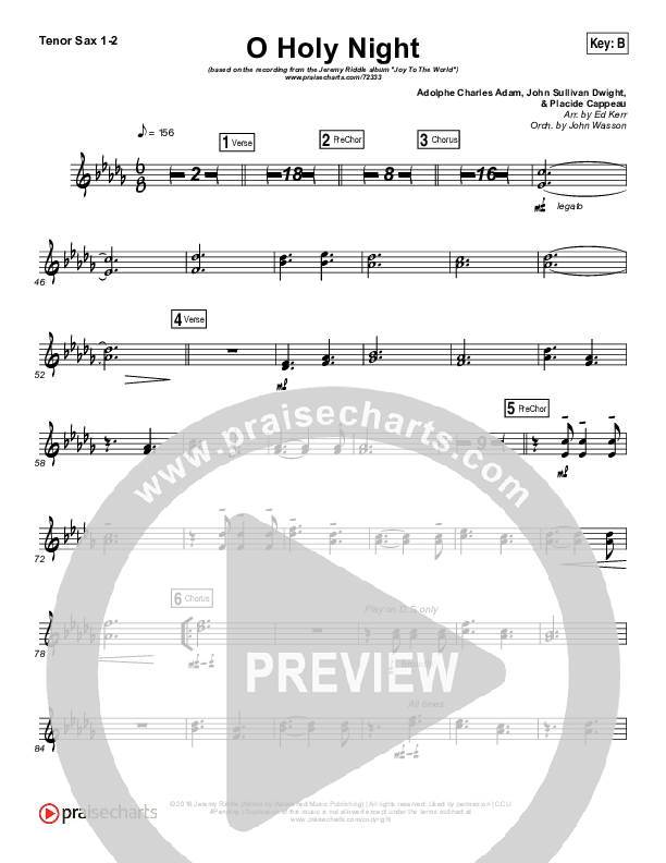 O Holy Night (Live) Tenor Sax 1/2 (Jeremy Riddle)