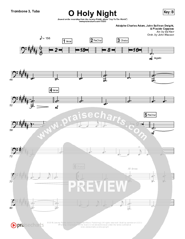 O Holy Night (Live) Trombone 3/Tuba (Jeremy Riddle)