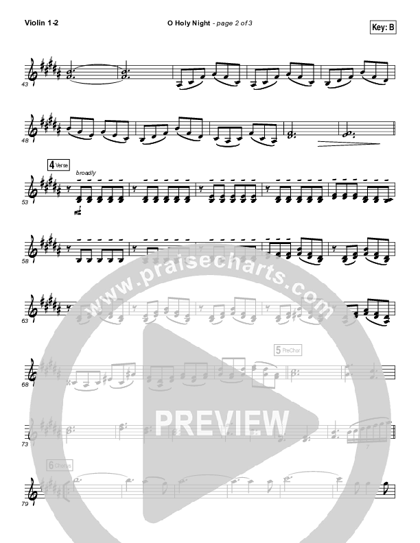 O Holy Night (Live) Violin 1/2 (Jeremy Riddle)