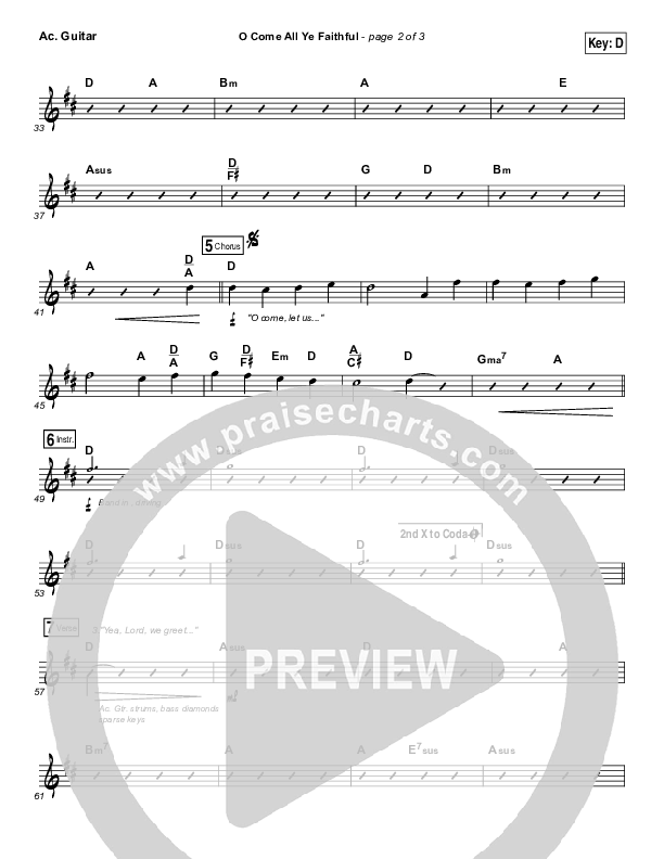 O Come All Ye Faithful (Live) Acoustic Guitar (Jeremy Riddle)