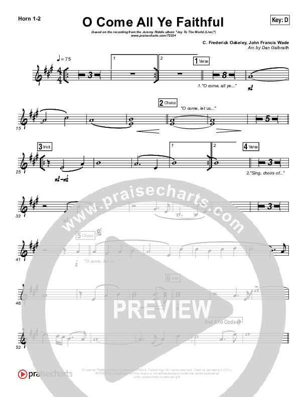 O Come All Ye Faithful (Live) Brass Pack (Jeremy Riddle)