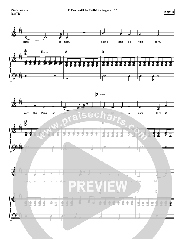 O Come All Ye Faithful (Live) Piano/Vocal Pack (Jeremy Riddle)