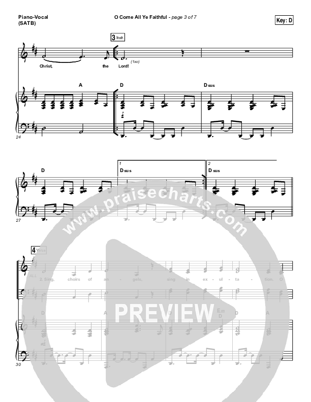 O Come All Ye Faithful (Live) Piano/Vocal (SATB) (Jeremy Riddle)