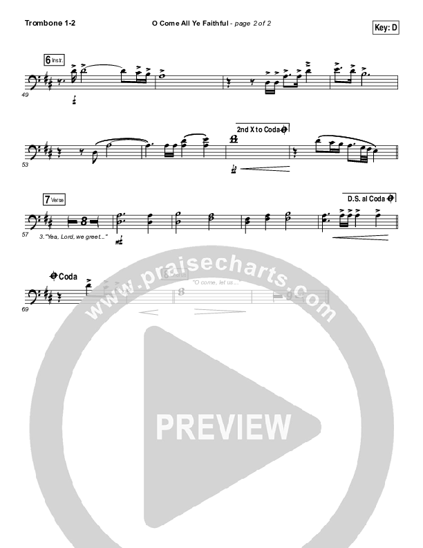 O Come All Ye Faithful (Live) Trombone 1/2 (Jeremy Riddle)