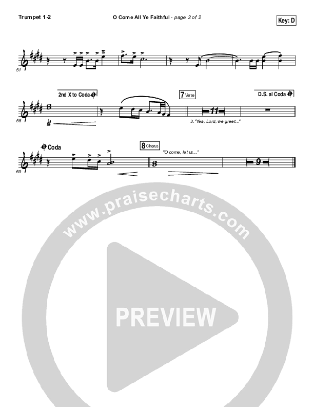 O Come All Ye Faithful (Live) Trumpet 1,2 (Jeremy Riddle)