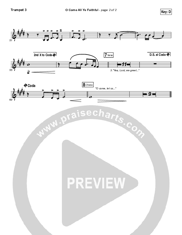 O Come All Ye Faithful (Live) Trumpet 3 (Jeremy Riddle)