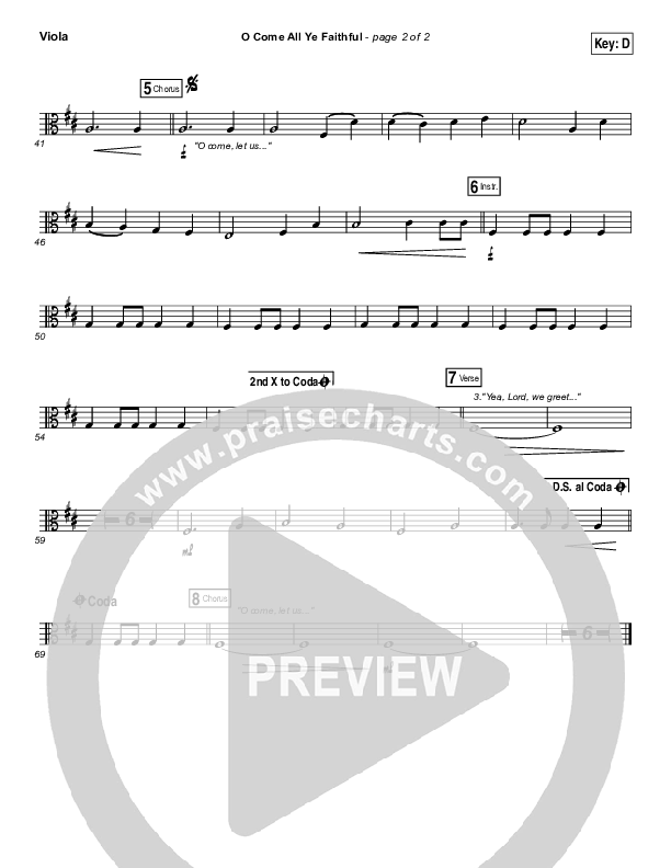 O Come All Ye Faithful (Live) Viola (Jeremy Riddle)