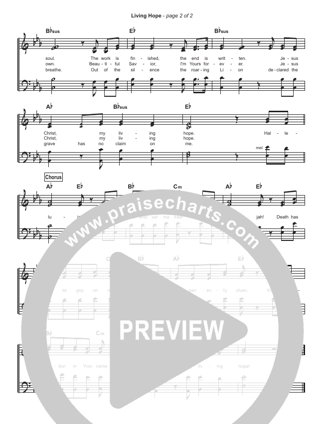 Living Hope (Simplified) Hymn Sheet - Phil Wickham | PraiseCharts