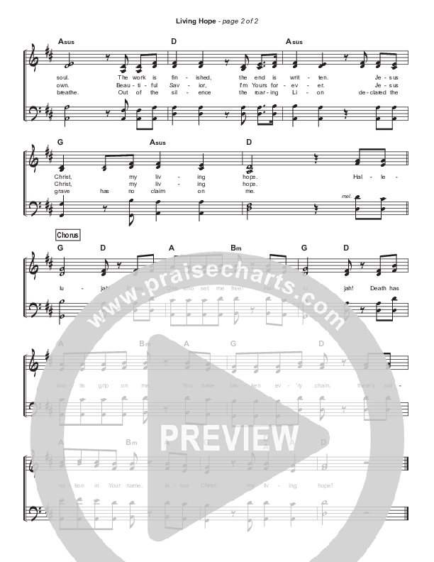 Living Hope (Simplified) Hymn Sheet (Phil Wickham)