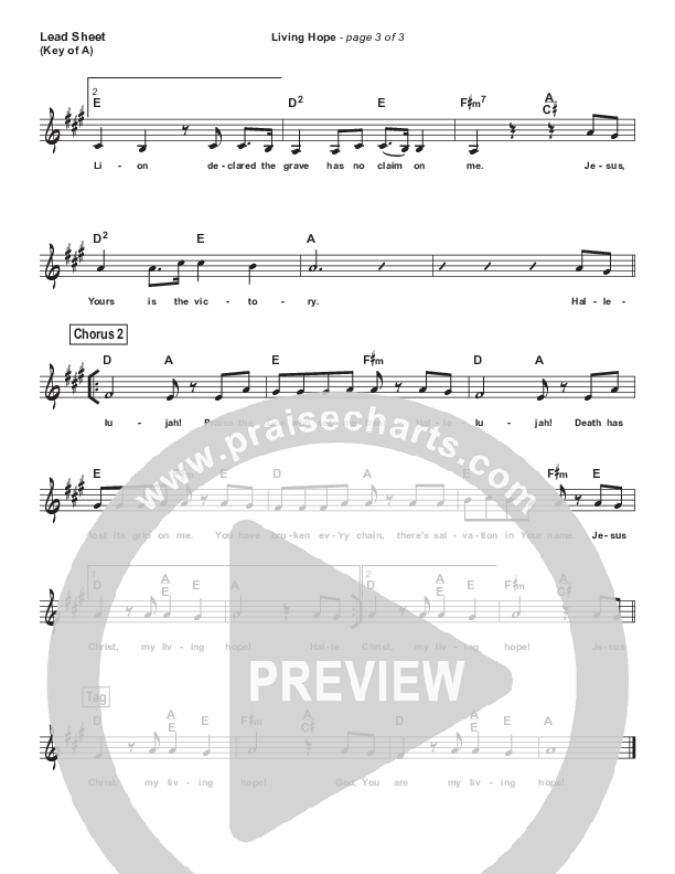 Living Hope (Simplified) Lead Sheet (Phil Wickham)