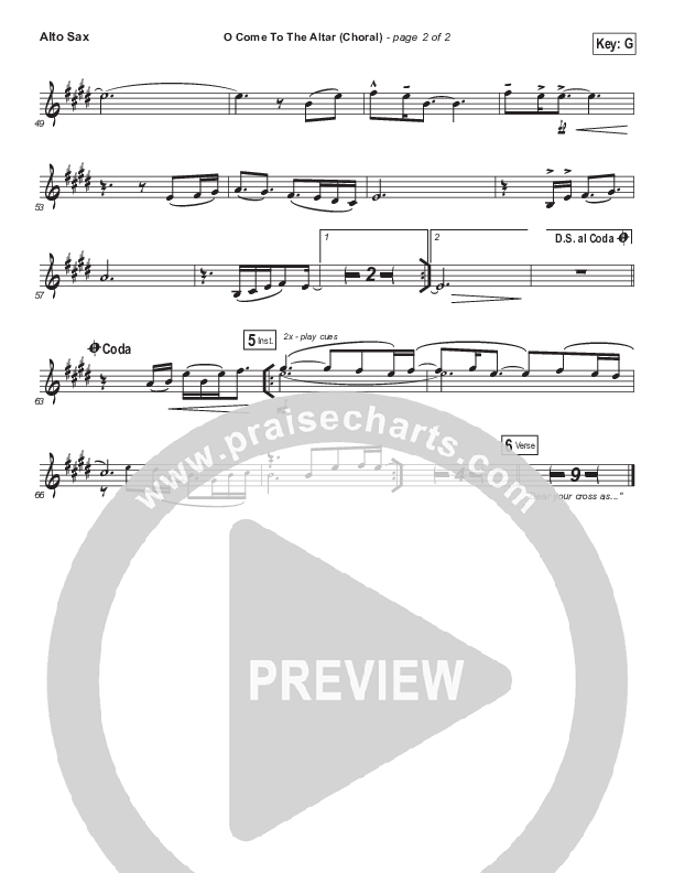 O Come To The Altar (Choral Anthem SATB) Alto Sax (Elevation Worship / Arr. Luke Gambill)