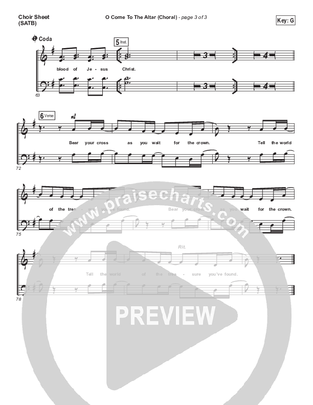 O Come To The Altar (Choral Anthem SATB) Choir Sheet (SATB) (Elevation Worship / Arr. Luke Gambill)