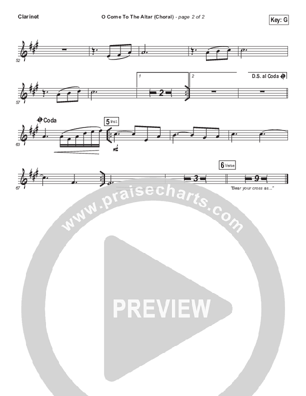 O Come To The Altar (Choral Anthem SATB) Clarinet (Elevation Worship / Arr. Luke Gambill)